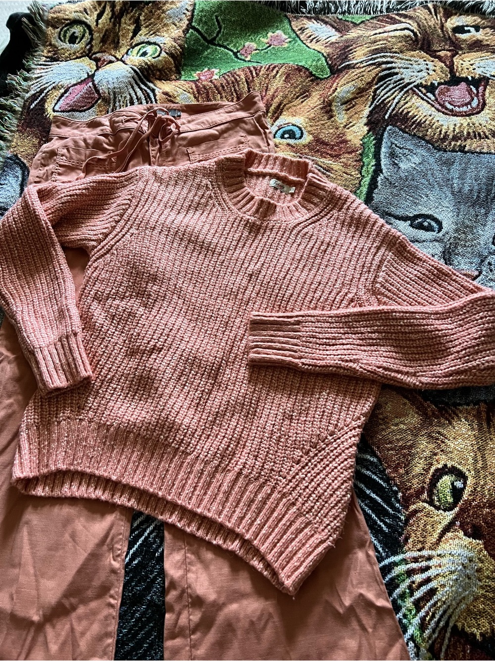 Faherty Ribbed Crewneck Sweater in Blush Pink